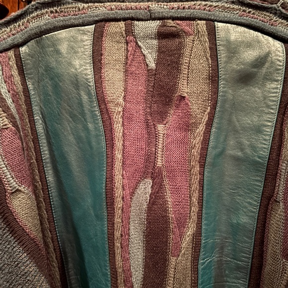 MENS LUXURY DESIGNER LEATHER SWEATER size L - Picture 11 of 13